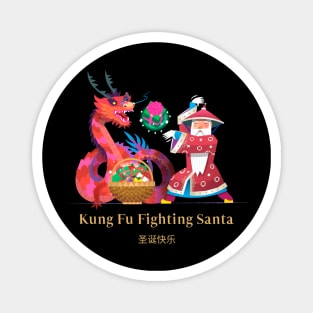 Kung Fu Fighting Santa Magnet